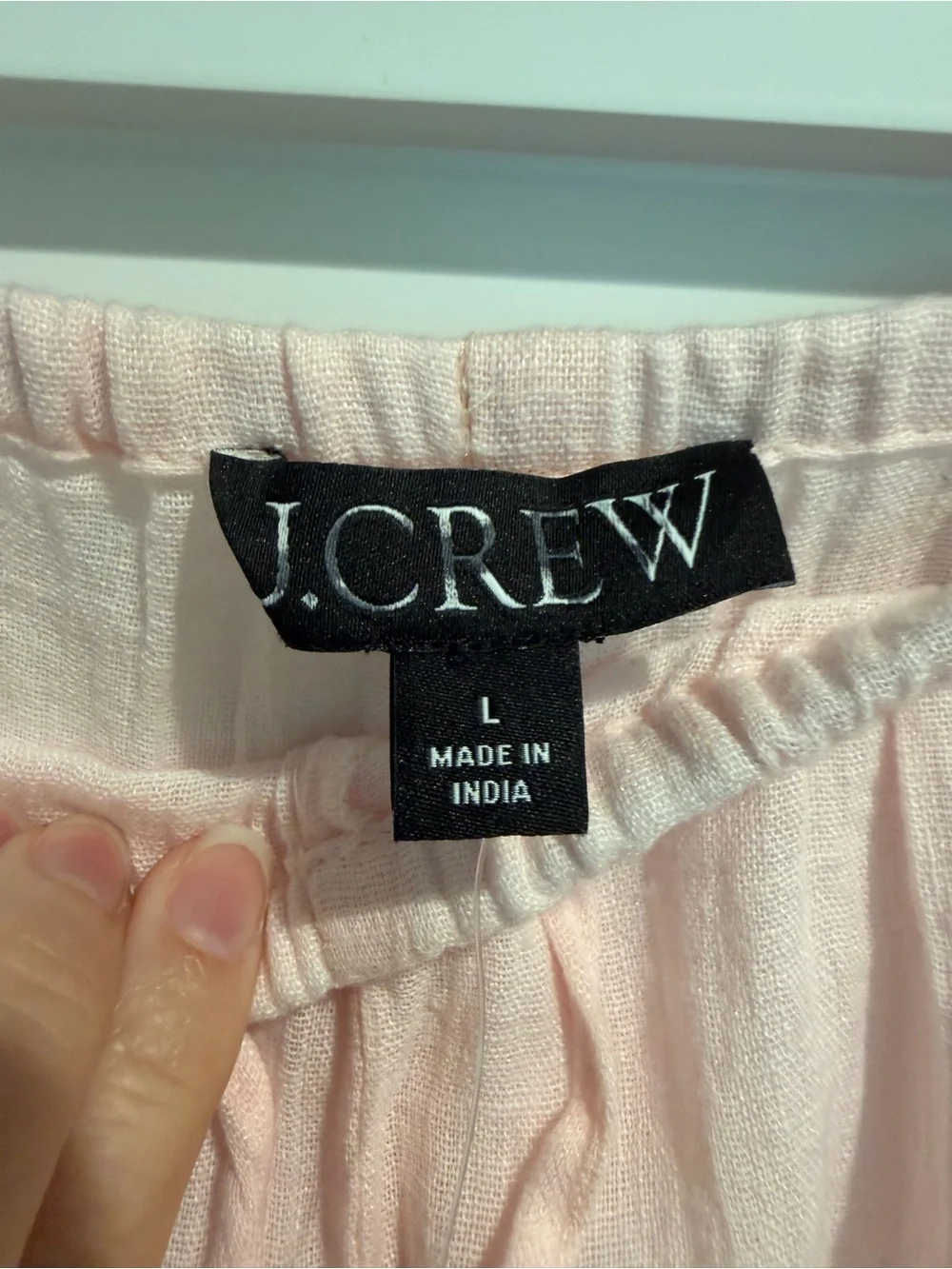 NEW J. Crew Beach pant in Hampton linen-blend pale pink CS391 Large swim coverup